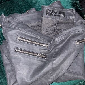 Guess Charcoal Zippered Denim Pants